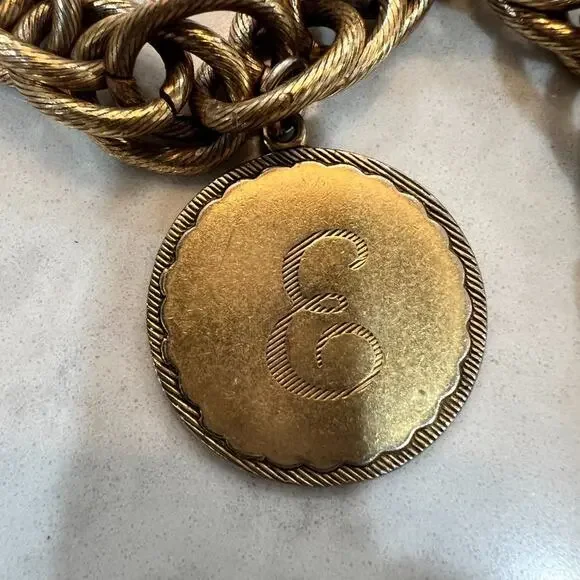 Maximal Art, gold tone link bracelet with medallion - Picture 3 of 6